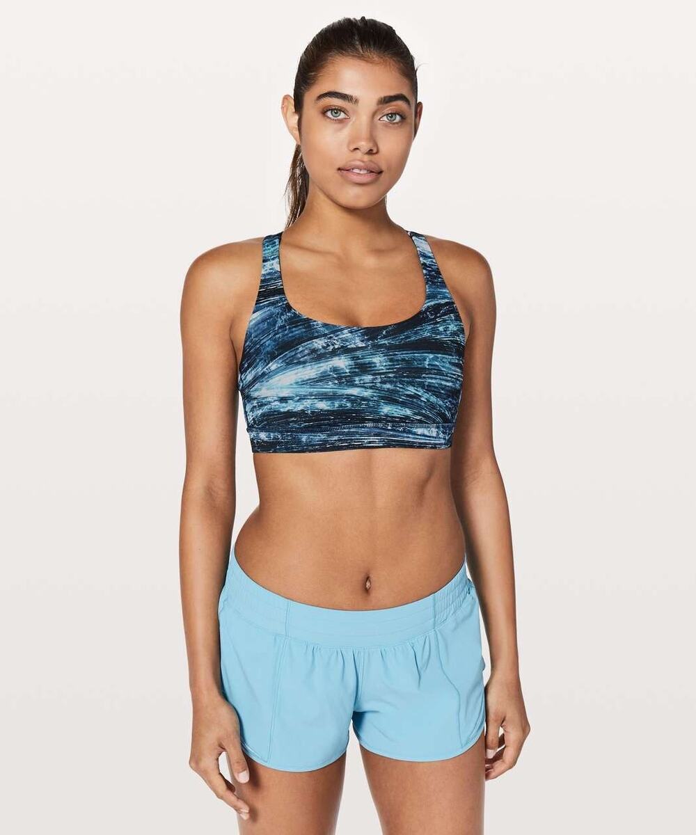 Lululemon | Energy Bra in Shorelines Multi Blue Activewear Workout Size 4 Gym